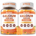Calcium 1200 mg avec vitamine D3 Gummies - Calcium + Supplément curcuma pour les femmes et les hommes avec vitamine K2 B12 - Soutien os et muscles - Sans sucre - Vegan (120 Nombre)