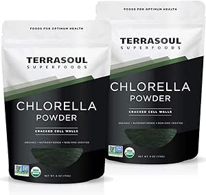 Terrasoul Superfoods Poudre de Chlorella biologique (murs de cellules craquées) - 12 Oz (2 pack)
