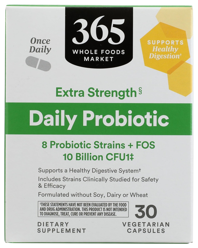 365 par Marché des aliments entiers, Probiotique quotidien extra-fort 10 milliards UFC, 30 ct