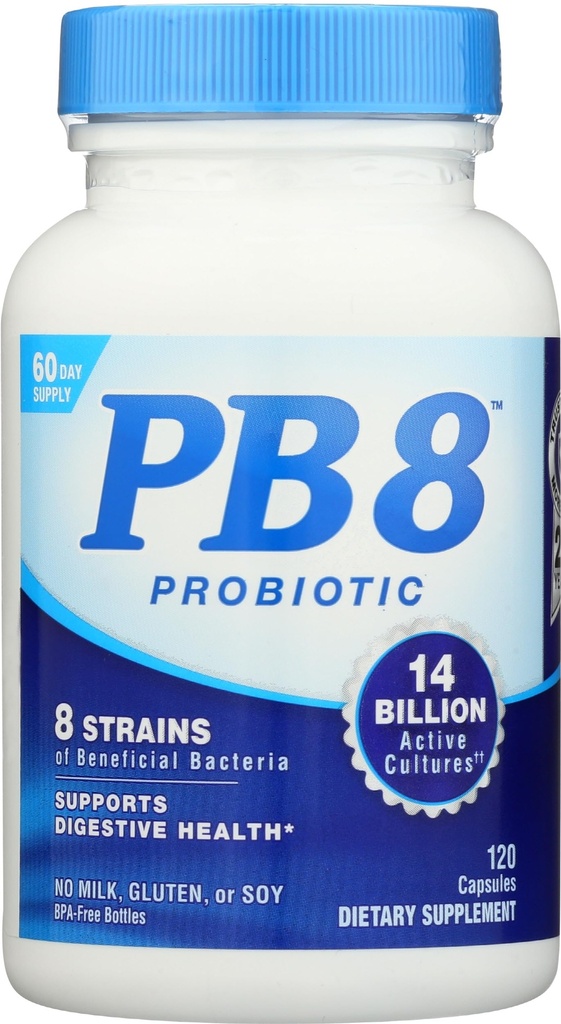 Nutrition maintenant PB8 Acidophilus Probiotique, sans gluten, 120 capsules (paquet de 1)