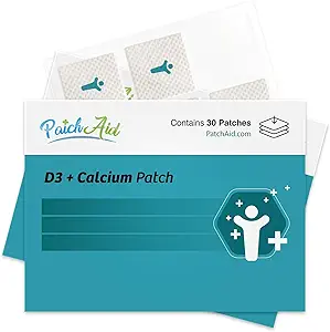 PatchAid D3/Calcium Topical Patch=" Supporte la force osseuse et le calcium=" 8 heures d'usure pour une meilleure absorption=" 30 jours d'approvisionnement
