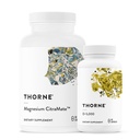 THORNE - CitraMate de magnésium et vitamine D-5000 Duo - coeur, os, muscles - 60 à 90 portions