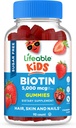 Enfants sans sucre Lifeable Biotin Gummies de 5000 mcg de Biotine Super Dégustation Supplément de Biotine de Biotine pour la croissance des cheveux, la peau et la santé des ongles