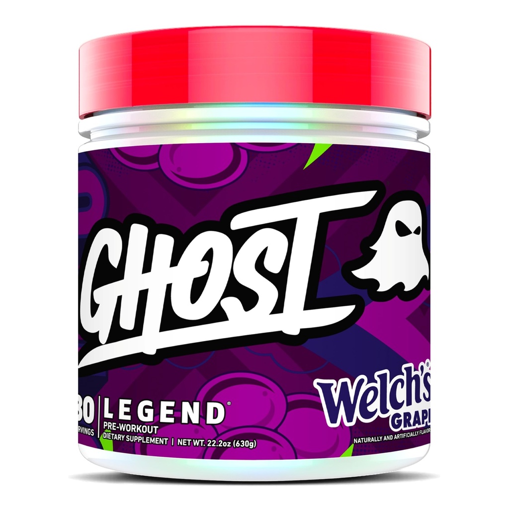 GHOST Legend Pre-Workout Powder, Welch's Grape - 30 Servings – Pre-Workout for Men & Women with Choline, L-Citrulline, & Beta Alanine for Energy & Focus