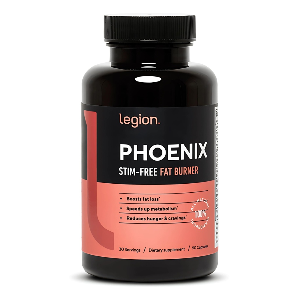 LÉGION Phoenix Thermogénique Fat Burners & Weight Loss Pills - 30 portions, 90 capsules (sans caféine)