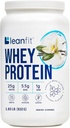 LeanFit Whey Protéine Vanille naturelle – 100% Whey Protéine Poudre, 24g Protéine par portion – Herbe-Feed, sans gluten, faible glucides, BCAAs, acide amino – 23 portions, 1,83 livre Tub