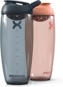 Bouteille Promixx Pursuit Protein Shaker (32 oz) – Mélangeur silencieux sans bille, filet de protection, BPA/BPS & ECOZEN sans phtalate – Coupe facile à nettoyer pour les smoothies pré- & post-entraînement