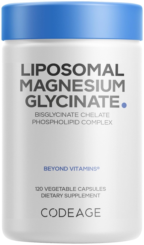Codeage Liposomal Magnesium Glycinate, Bisglycinate, NSF, 120 Capsules