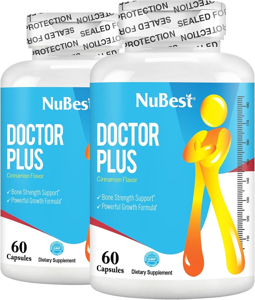 Doctor Plus avec Calcium, Vitamine D3, Vitamine K2 (MK7), Capsules de magnésium pour la force osseuse, Bons sains, Immunité, Calcium Max Absorption pour l'âge de 10 ans et plus 120 Capsules