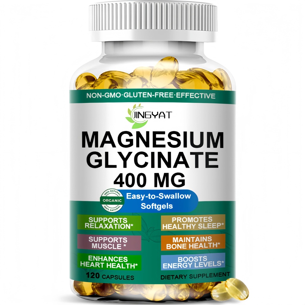 Magnesium Glycinate Softgels - High Absorption Pure Magnesium Glycinate 400mg for Sleep, Calm, Muscle Relaxation, Heart, Bone & Nerve Support for Women & Men - 100% Chelated & Purified Supplement