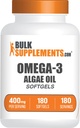 BulkSupplements.com Omega-3 Softgels - de l'huile d'algue, huile d'algue Omega 3 Supplément - sans gluten, 1 Softgel par portion, 180 Compte (paquet de 1)