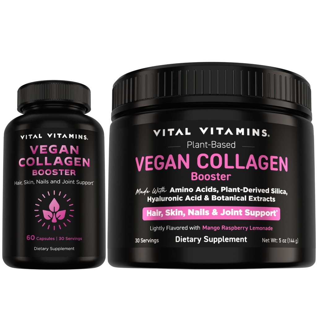 Vital Vitamins Vegan Collagen Booster Capsules + Vegan Collagen Booster Powder