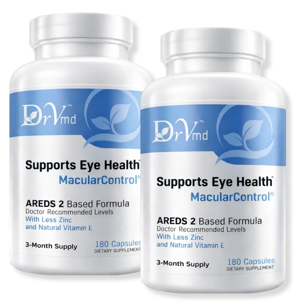 Contrôle maculaire AREDS 2 Vitamines oculaires + Lutéine 10mg + Zeaxanthin 2 mg, 25mg Zinc, Vitamine C & Natural E – Supplément de soutien oculaire formulé par le médecin (360 capsules) 6 mois d'approvisionnement