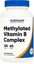 Nutricost Complexe de vitamine B méthylée 120 Capsules - (60 portions) Sans gluten