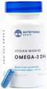 Omega 3 Algae DHA Vegan - supplément Omega 3 DHA, mélange Omega-3 à base de plantes d'algues organiques, de chia biologique et de graines de lin biologique tiers testé, choix du médecin, 1 mois d'approvisionnement, 30 capsules