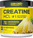 CON-CRET Creatine HCl Powder , Muscle, Cognitif, Cellular Energy Support , Pas de ballonnement ou de crampes , USA Made & NSF Certifié Ananas (64 Servir)