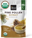 INCAS 100% USDA Poudre de pollen de pin biologique (6 onces) Non OGM Vérifié 99% Mur de cellules craquées, sauvage HARVESTÉ, non irradié, stimule l'énergie et le support immunitaire, pas de remplissage ou additifs
