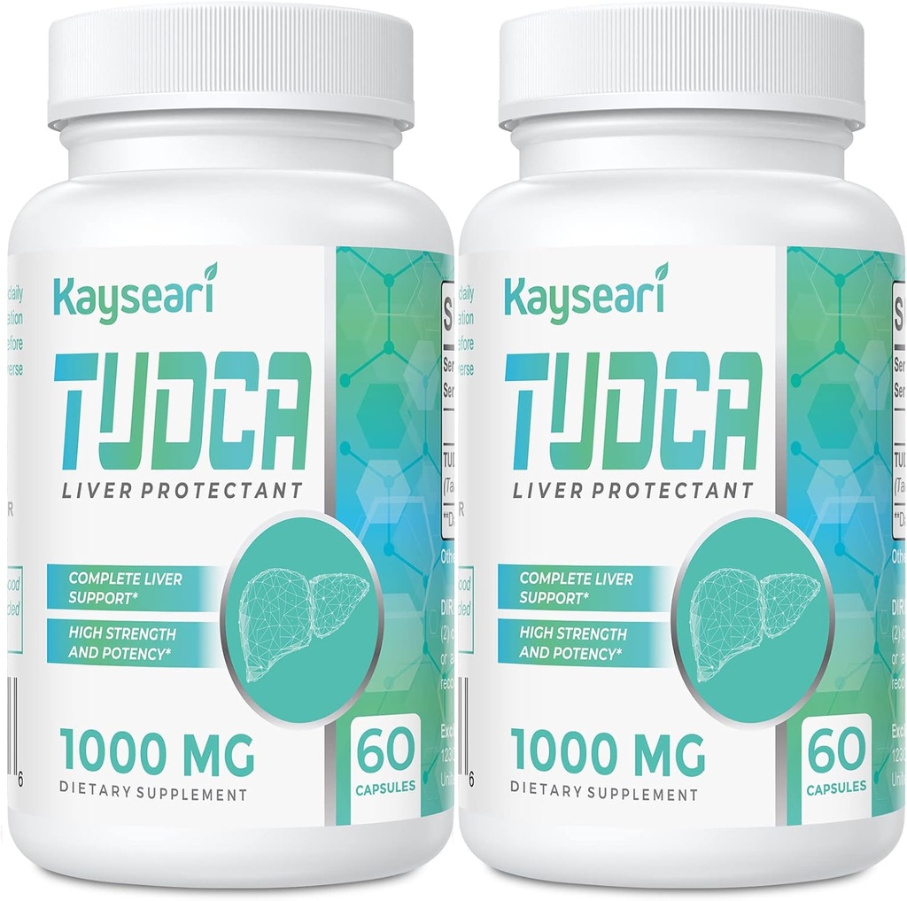 TUDCA Bile Salts Supplément 1000mg - 120 Capsules Veggie, Supplément de soutien deiver pour le nettoyage de détox, Sans gélatine