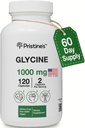 PRISTINE'S Glycine 1000MG Amino Acid Sleep Support Supplément Capsules - 60 jours d'approvisionnement - Recovery musculaire, collagène et supplément de soutien au rein - Vegan, non OGM, sans gluten