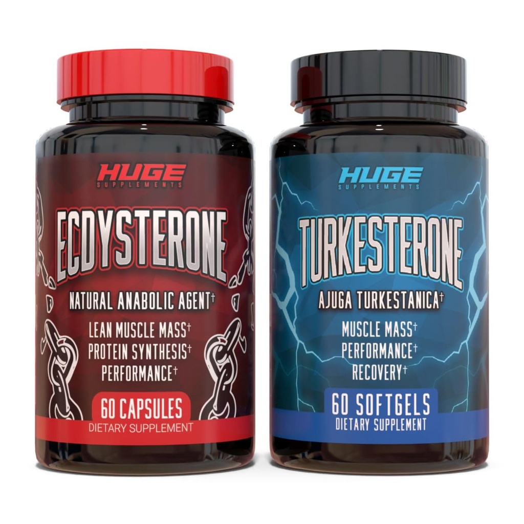 D'énormes suppléments Turkesterone & Ecdysterone Stack, construire le muscle et la force, technologie d'absorption améliorée (60 services)