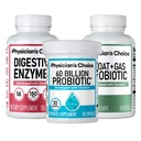 CHOICE Gut Guardian Bundle du médecin : soutien avancé pour le bloom et la digestion avec 60 milliards de probiotiques, enzymes digestives et bloat + probiotique de gaz - soutien sanitaire quotidien pour les femmes et les hommes