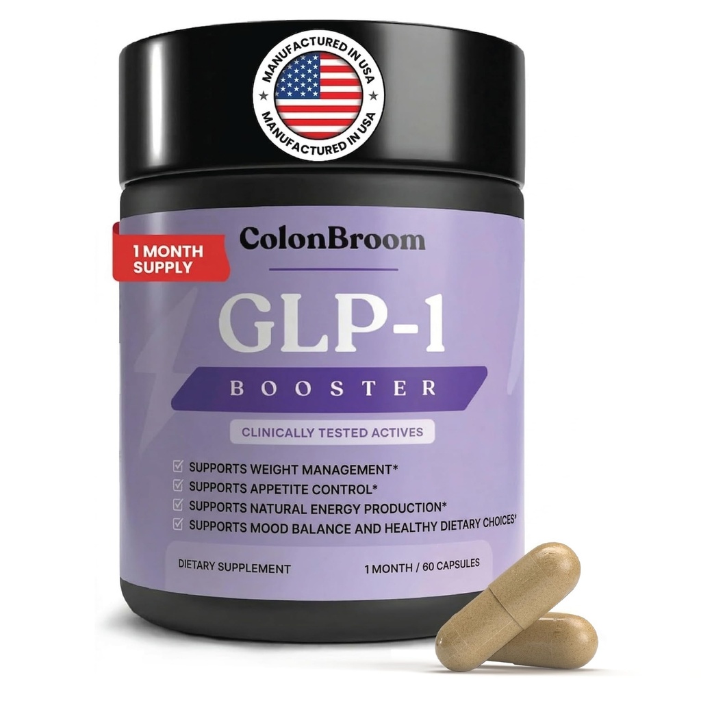 ColonBroom GLP-1 supplément de gestion du poids pour les femmes et les hommes - GLP1 soutient le contrôle de l'appétit, l'énergie et l'équilibre de l'humeur - végétalien, sans gluten capsules de régime
