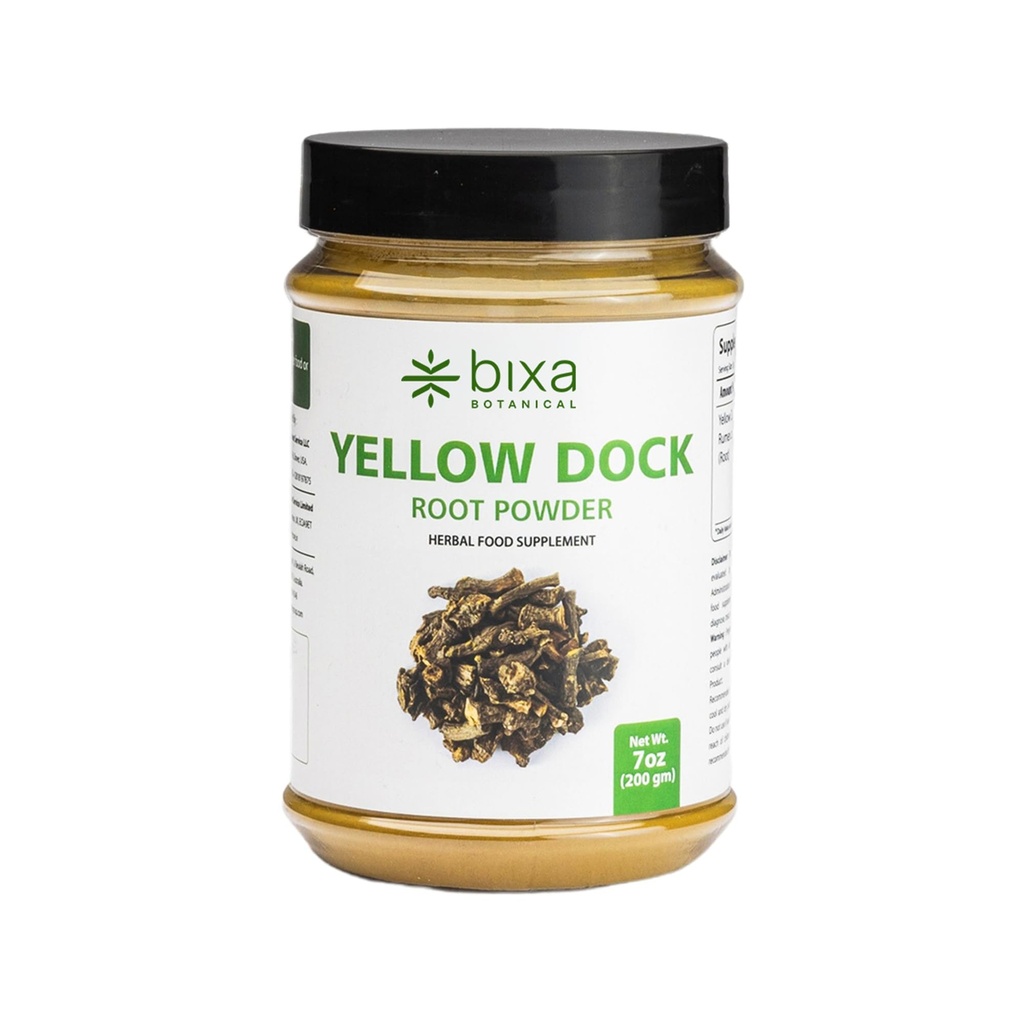 bixa BOTANICAL Yellow Dock Root Powder | 200 Grams / 7 OZ | Gluten Free, Steam Treated, Vegan, 100% Pure.