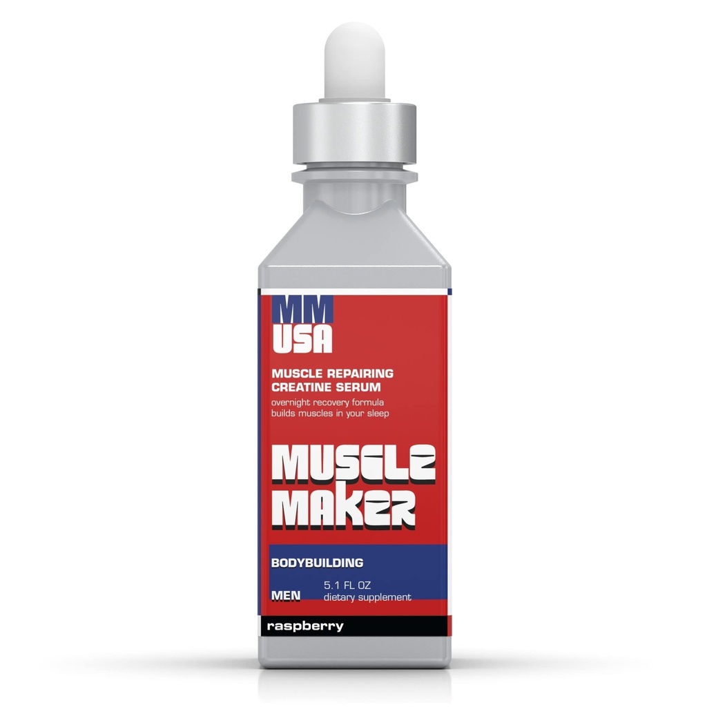 MMUSA Muscle Maker Serum post-entraînement: Santé améliorée des hommes avec un boost antioxydant. Immunity Powerhouse, Vitamine C & Zinc. Créatine pour fitness, énergie et focus. Framboise 5.1 Fl Oz
