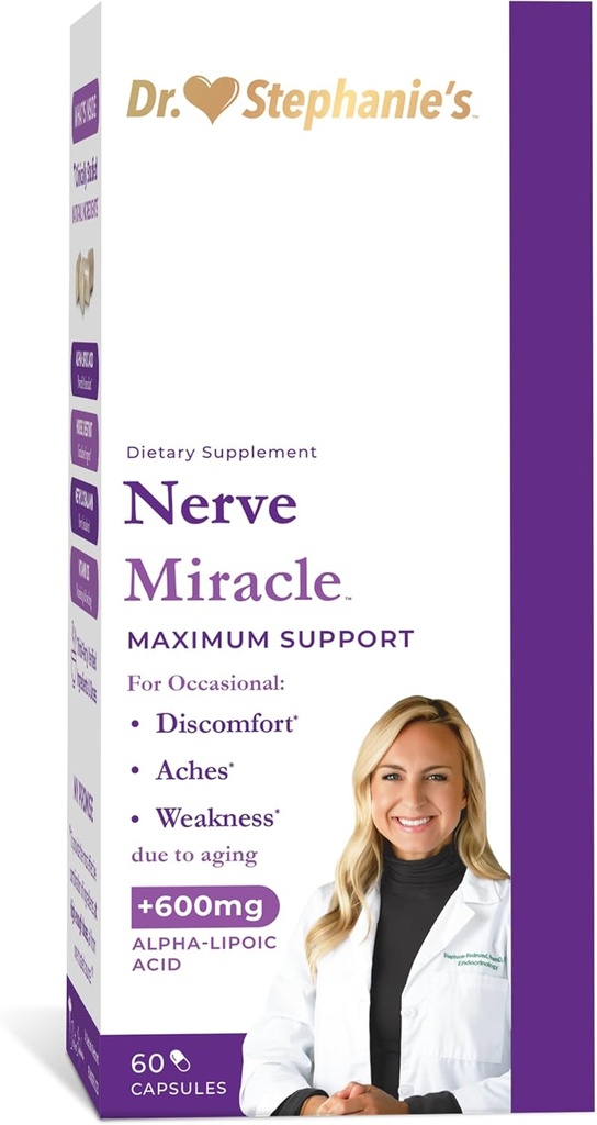Nerve Miracle Maximum Strength Supplement (supplément de la force maximale) Nerve Health Support (support de la santé) : Jambes, pieds, mains, orteils Mega Dose d'acide alpha lipoïque ALA et vitamine B12