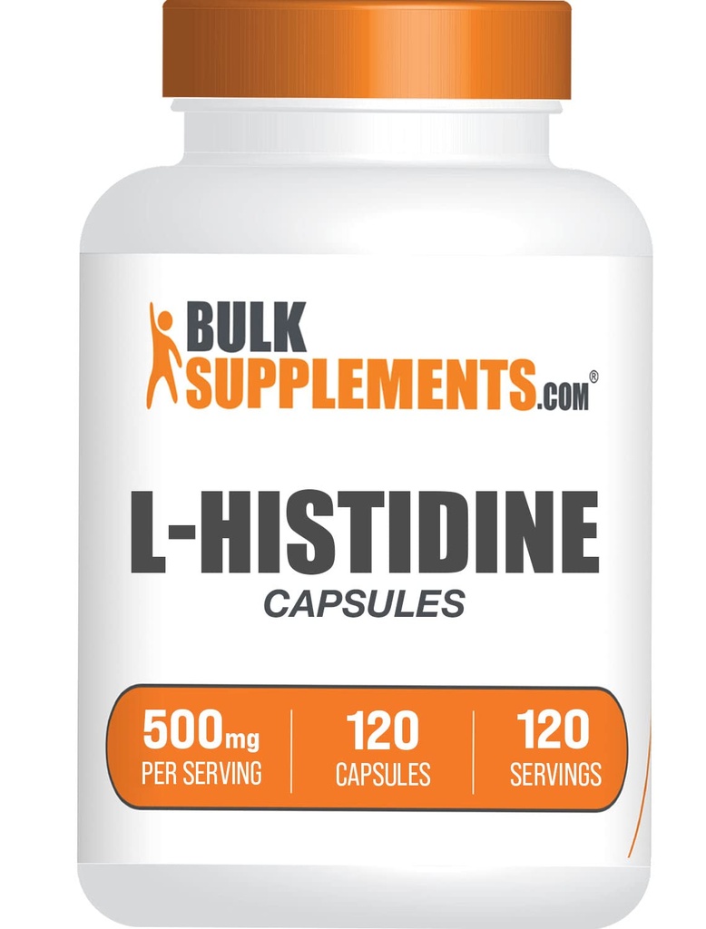 BulkSupplements.com Capsules de L-Histidine - comme base de L-Histidine, supplément d'histidine - Acides aminés essentiels et sans gluten, 1 Capsule par portion, 120 Capsules (paquet de 1)