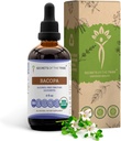 Bacopa USDA Biologique , Extrait d'alcool-FREE, gouttes d'herbes à haute puissance, relaxation, effet cognitif positif , Fabriqué à partir de 100% Bacopa biologique certifié (Bacopa Monnieri) Herbe séchée 4 oz