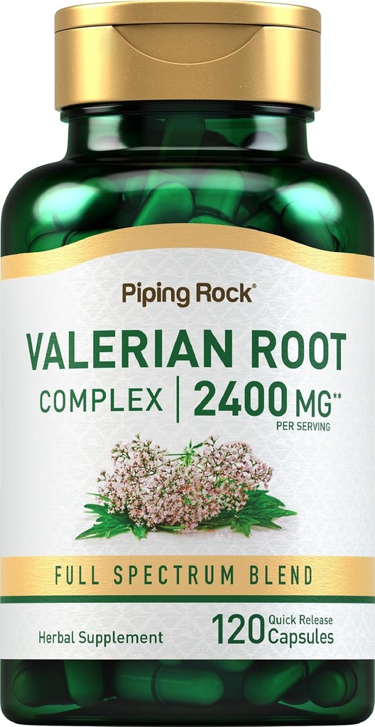 Pipping Rock Valerian Root Capsules 2400 mg. 120 Count.