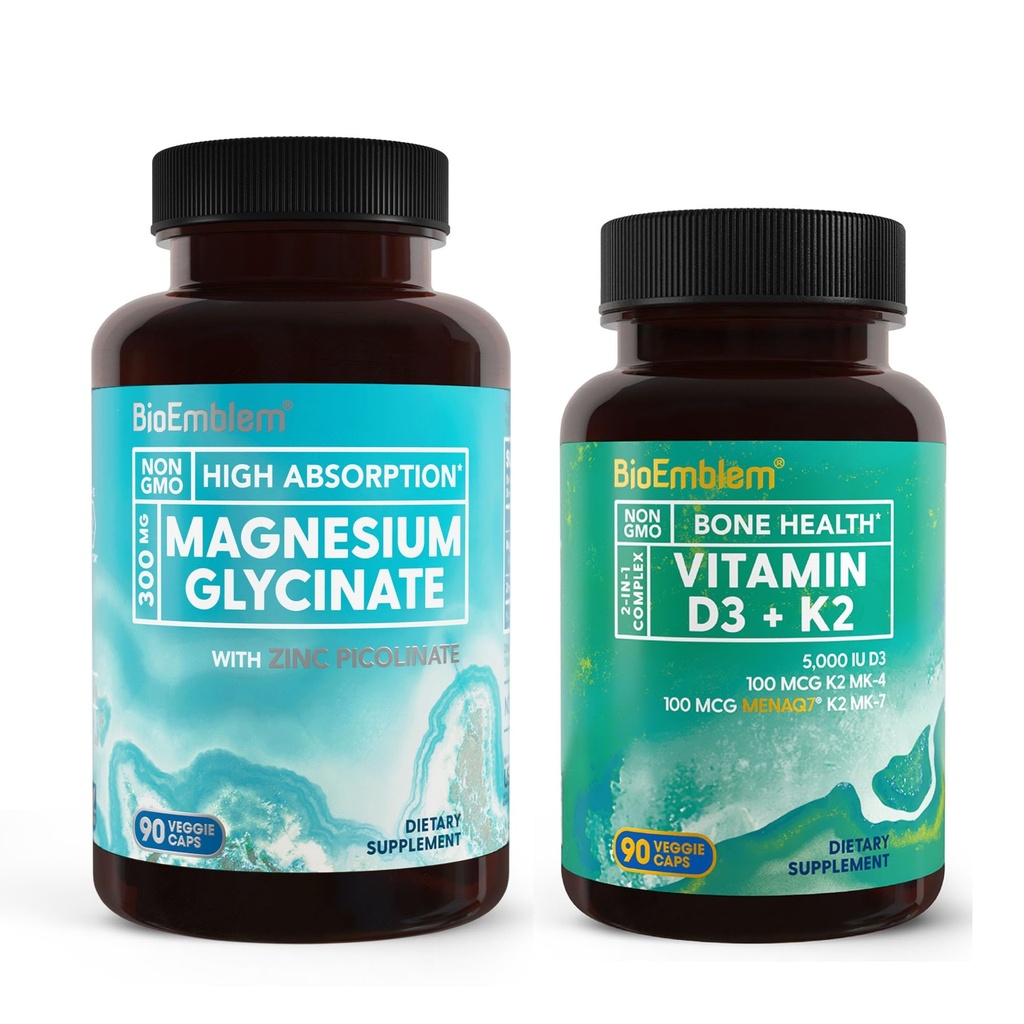 BioEmblem Magnesium Glycinate with Zinc and Vitamin D3 K2