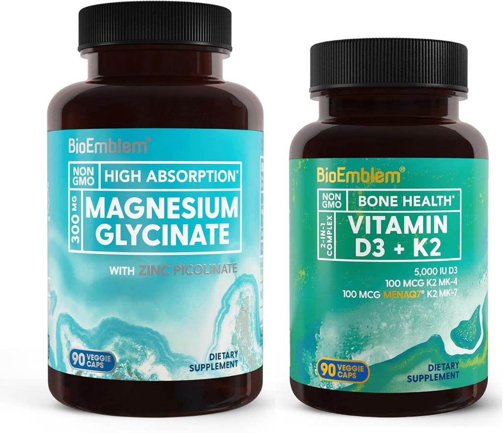 Glycinat de magnésium BioEmblem avec du zinc et de la vitamine D3 K2