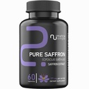 Saffron Supplements 177mg, Pure Saffron Extract, Made in USA, Natural Mood & Energy Support, Eye & Heart Support for Women and Men, Vegan, Non-GMO 60 Capsules