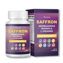 Saffron Supplements – Blend with Ashwagandha, Safron, Rhodiola, Magnesium, L-Theanine, Zinc & B12, 88.5 mg Pure Saffron Extract Capsules Mood, Energy, Vision & Focus – 60 Vegan Capsules