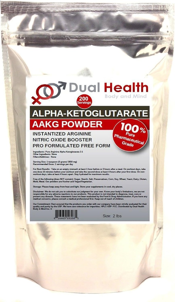 Suppléments en vrac purs AAKG (2 lb) L-Arginine Alpha-Kétoglutarate