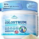 Bovine Colostrum Powder Supplements, 3000mg IgG, Grass-Fed Orgainc Freeze Dried Colostrum for Women & Men | Supports Gut Health, Hair Health, Immune Defense & Muscle Recovery, Unflavored, 50 Servings