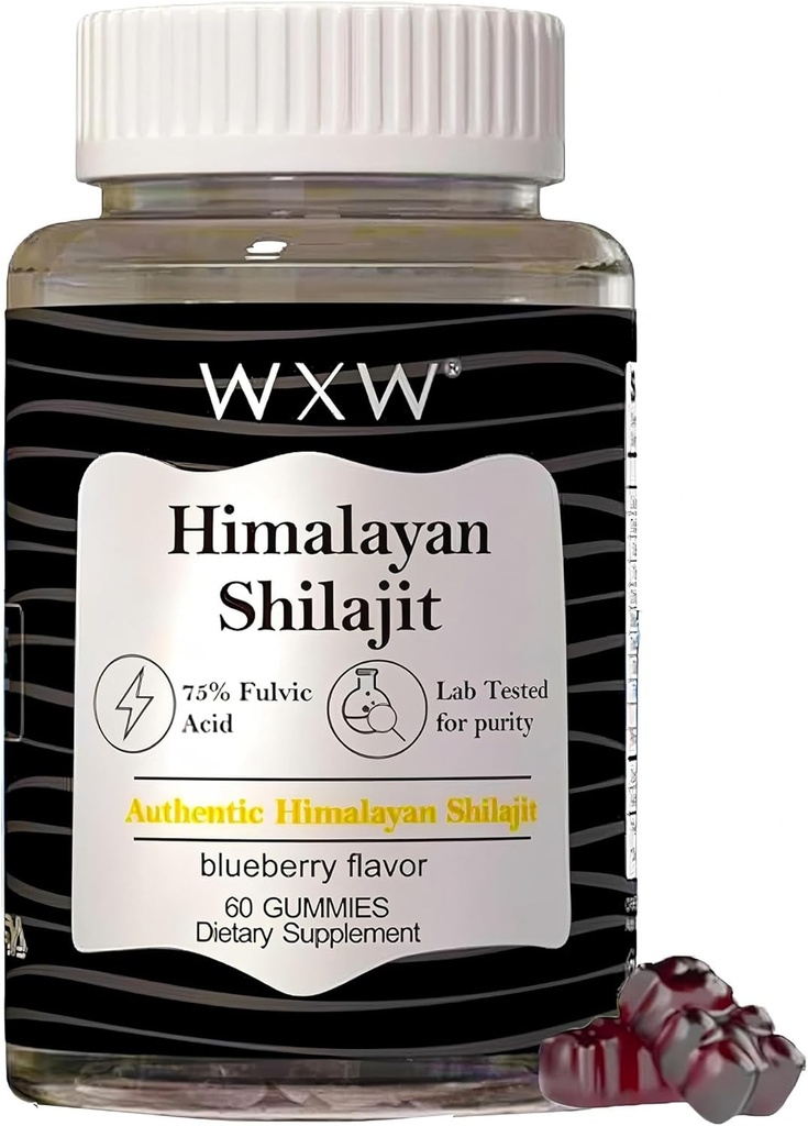 Trace Minerals Shilajit Gummies Blueberry Flavor Gummies shilajit Honey Sticks 600 MG 75% Fulvic Acid Lab Tested 60 Count