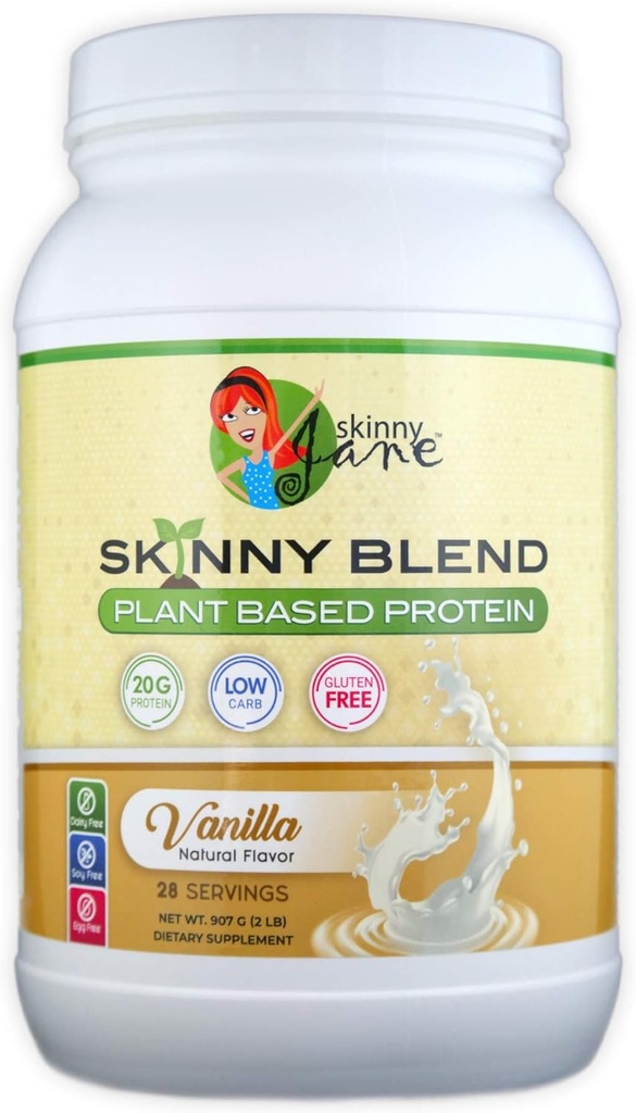 Skinny Jane Skinny Blend... Meilleures dégustations de protéines à base de plantes... Poudre végétalienne... Faible teneur en glucides...