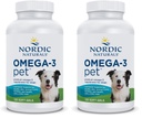 Nordic Naturals Omega-3 Pet, non aromatisé - 120 gels mous - 330 mg Omega-3 Par gel mou - Huile de poisson pour chiens avec EPA et DHA - Promotion de la santé du coeur, de la peau, du manteau et de l'Immune (paquet de 2)