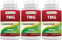 Meilleurs naturels TMG Triméthylglycine (sous forme d'anhydre bétaïne) 1000 mg Servir - 120 Capsules - Niveaux homocysténiques sains et soutien à la méthylation (120 Nombre (paquet de 3))