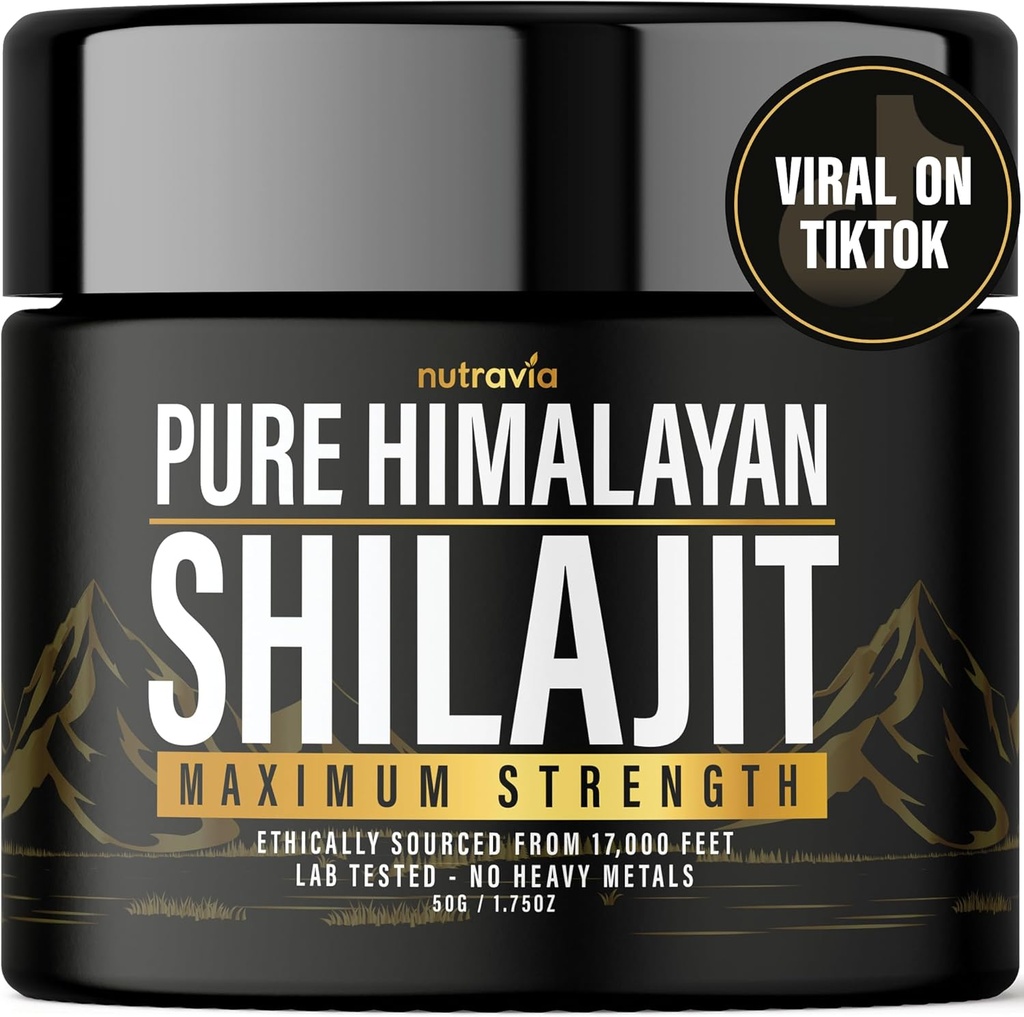 Shilajit Pure Himalayan Organic Resin - Natural Authentic Lab Tested Formula for Men, Women - No Heavy Metals - 600mg Max Strength with 85+ Trace Minerals Golden Grade Shilajit Supplément (1 Pack)