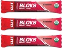 CLIF BLOKS - Chews énergétiques - Fraise- Non-OGM - Alimentation végétale - Carburant rapide pour le vélo et le snack de course (2.1 Ounce Packet, 3 comte)