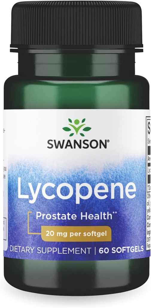 Swanson Lycopène-Supplément de santé pour hommes naturels Promouvoir la santé de la prostate et du coeur, soutient la pression artérielle dans une gamme normale (60 softgels)