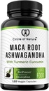 Maca Root, Ashwagandha Root Extract, Capsules pour hommes et femmes avec Curcumine curcumine et Bioperine 120 Capsules fabriqués aux États-Unis