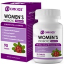 OMOGS Probiotique pour femmes, avec extrait de canneberge, prébiotiques organiques et vitamine C, 90 milliards d'UFC,18 souches, aide à stimuler l'immuno-immune, digestive, la santé des femmes et la santé des femmes, sans gluten et sans soja,90 comprimés