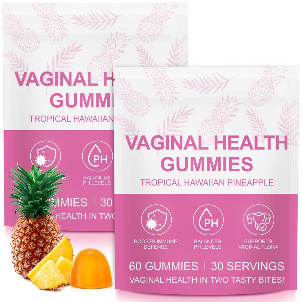 Vaginal Probiotics for Women, PH Balance Gummies, Probiotics for Women Vaginigal Health, Support Healthy Odor, Yeast Balance & Flora, Vaginal Health Supplement (60 Count (Pack of 2))