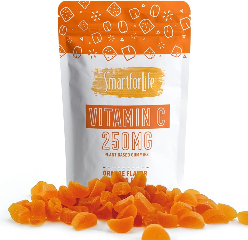 Smart for Life Vitamine C Gummies - Vitamine végétalienne végétale C Gummies naturel orange saveur - Immune soutien Gummies pour adultes et enfants - Non-OGM - Complément alimentaire - 60 Compte