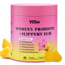 Women's Probiotics Slippery Elm Gummies, Sugar-Free Feminine Probiotics Gummies Support pH Balance, Gut Health & Immune System, Pineapple Flavor, 60 Count